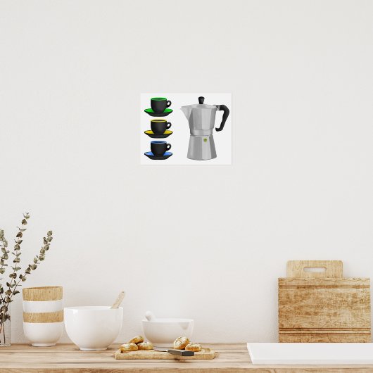 Italiaanse Espresso Coffee Pot Poster (Keuken)