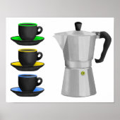 Italiaanse Espresso Coffee Pot Poster (Voorkant)