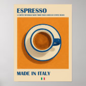 Italiaanse espresso kunst aan de muur, retro minim poster (Voorkant)