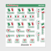 Italiaanse etiketten met aangepaste namen Italië | Sticker (Vel)