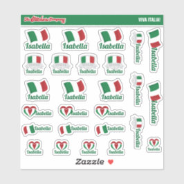 Italiaanse etiketten met aangepaste namen Italië | Sticker