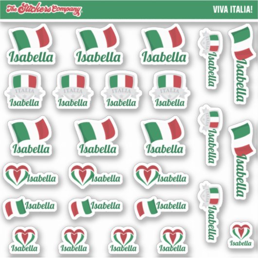 Italiaanse etiketten met aangepaste namen Italië | Sticker (Voorkant)