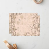  Italiaanse "Faded roze"-kaarten voor gepersonalis Notitiekaartje (Voorkant / Achterkant in situ)