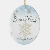 Italiaanse familie Buon Natale kerstsnowflake Keramisch Ornament (Rechts)