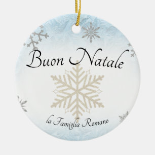 Italiaanse familie Buon Natale kerstsnowflake Keramisch Ornament