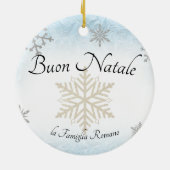 Italiaanse familie Buon Natale kerstsnowflake Keramisch Ornament (Achterkant)