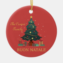 Italiaanse familienaam Buon Natale Custom Tree