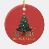 Italiaanse familienaam Buon Natale Custom Tree Keramisch Ornament (Achterkant)