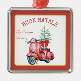 Italiaanse familienaam Buon Natale Custom Tree Metalen Ornament