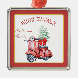 Italiaanse familienaam Buon Natale Custom Tree Metalen Ornament