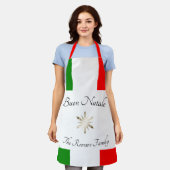 Italiaanse familienaam Buon Natale Flag en Snowfla Schort (Gedragen)