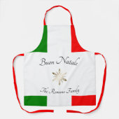Italiaanse familienaam Buon Natale Flag en Snowfla Schort (Voorkant)