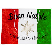 Italiaanse Familienaam Buon Natale Vlag Kerstmis Groot Cadeauzakje (Voorkant)