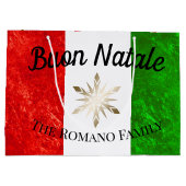 Italiaanse Familienaam Buon Natale Vlag Kerstmis Groot Cadeauzakje (Achterkant)