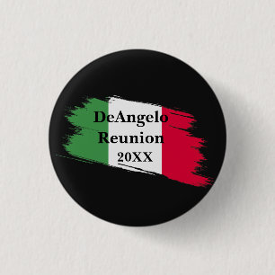 Italiaanse familienaam Naam Aangepaste vlagkleuren Ronde Button 3,2 Cm