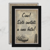 Italiaanse feestuitnodiging kaart (Voorkant / Achterkant)