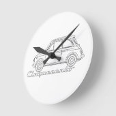 Italiaanse Fiat Cinquecento 500 cc Oldtimer Blauwd Ronde Klok (Hoek)