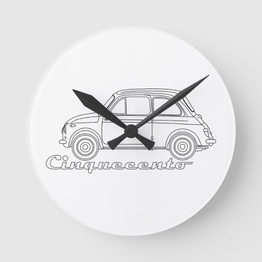 Italiaanse Fiat Cinquecento 500 cc Oldtimer Blauwd Ronde Klok (Voorkant)