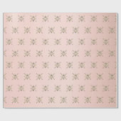 Italiaanse Floral Motif over Roos Gold Backdrop Cadeaupapier (Vlak)