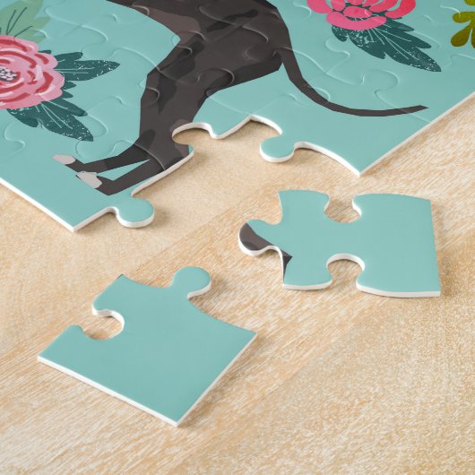 Italiaanse  Florals Greyhound Legpuzzel (Zijkant)