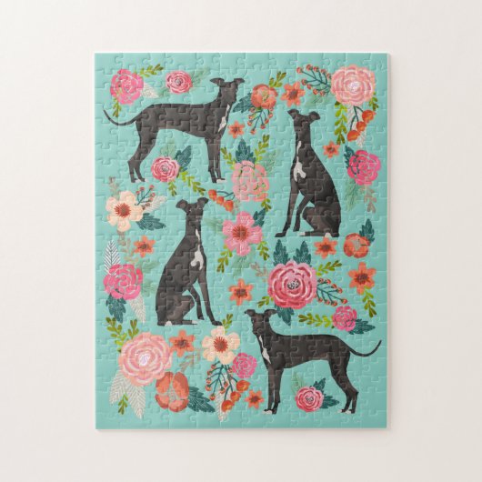 Italiaanse  Florals Greyhound Legpuzzel (Verticaal)