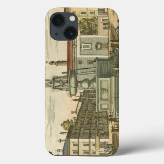 Italiaanse fontein op het stadsplein door Falda Case-Mate iPhone Case (Achterkant)