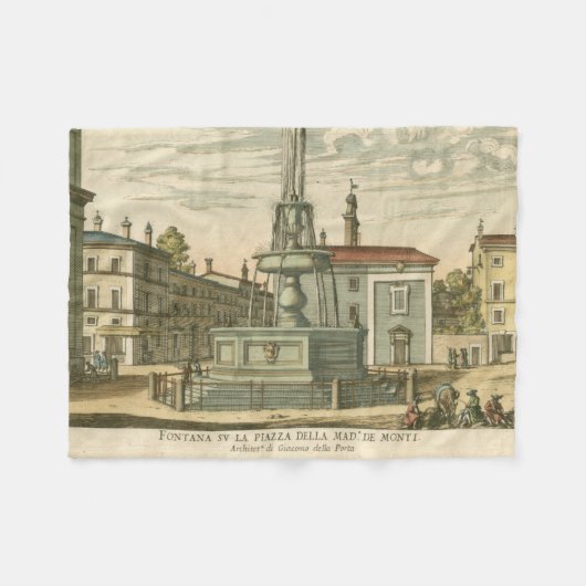 Italiaanse fontein op het stadsplein door Falda Fleece Deken (Voorkant (Horizontaal))