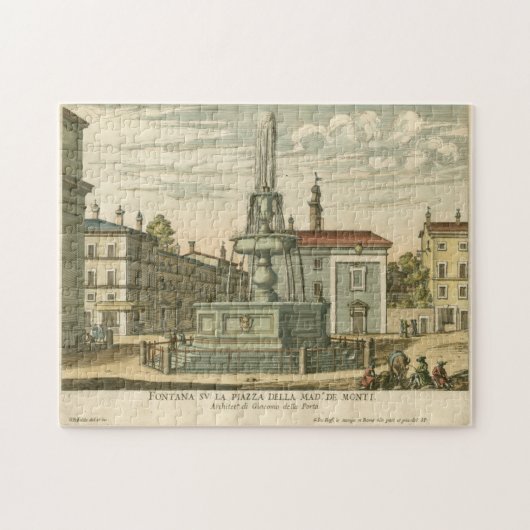 Italiaanse fontein op het stadsplein door Falda Legpuzzel (Horizontaal)