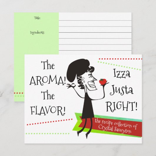 Italiaanse Franse chef-kok kookboek receptenkaart Briefkaart (Voorkant / Achterkant)
