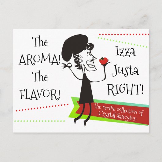 Italiaanse Franse chef-kok kookboek receptenkaart Briefkaart (Voorkant)