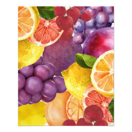 Italiaanse Fruit Keuken Print | Waterverf citrus Foto Afdruk
