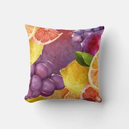Italiaanse Fruit Keuken Print | Waterverf citrus Kussen (Voorkant)