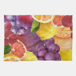 Italiaanse Fruit Keuken Print | Waterverf citrus Theedoek