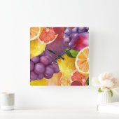 Italiaanse Fruit Keuken Print | Waterverf citrus Vierkante Klok (Huis)
