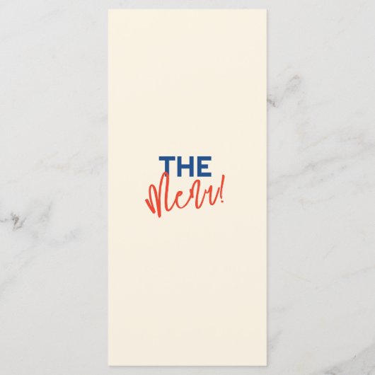 Italiaanse Fun Kleurrijke Handgeschreven Bold Fun Menu (Achterkant)