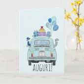 Italiaanse Gay Trouwdag Fiat 500 Kaart (Gele Bloem)