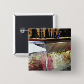 Italiaanse gelatine in hoesje vierkante button 5,1 cm (Voorkant /achterkant)