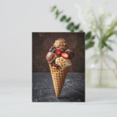 Italiaanse gelato, postkruising briefkaart (Staand voorkant)