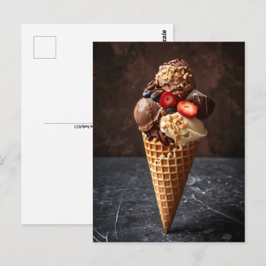 Italiaanse gelato, postkruising briefkaart (Voorkant / Achterkant)