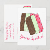 Italiaanse Gelato Spumoni Ice Cream Party - Uitnod Uitnodiging Briefkaart (Voorkant / Achterkant)