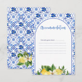 Italiaanse Gele Bloemen Citroen Accommodatie Detai Informatiekaartje (Voorkant / Achterkant)