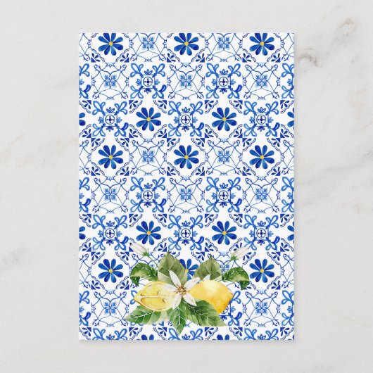 Italiaanse Gele Bloemen Citroen Accommodatie Detai Informatiekaartje (Achterkant)