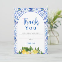 Italiaanse Gele Bloemen Citroen Bruid Dank u kaart