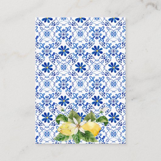 Italiaanse Gele Bloemen Lemon Details Informatiekaartje (Achterkant)