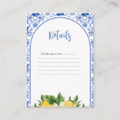 Italiaanse Gele Bloemen Lemon Details Informatiekaartje (Voorkant)