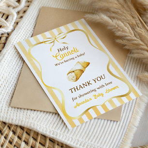 Italiaanse Gele Strik Cannoli Baby Shower Favor Bedankkaart
