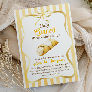 Italiaanse Gele Strik Heilige Cannoli Baby Shower Kaart