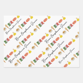 Italiaanse Gelukkige Verjaardag, Buon Compleanno c Inpakpapier Vel