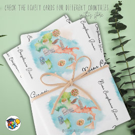 Italiaanse Gelukkige Verjaardag, Buon Compleanno p Inpakpapier Vel