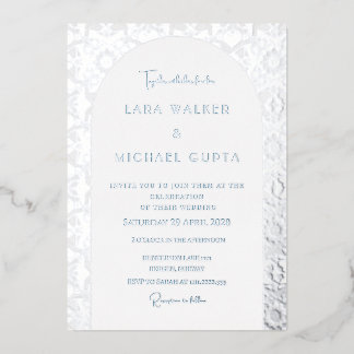 Italiaanse geometrische tegel (Retro-gestippeld) Folie Uitnodiging